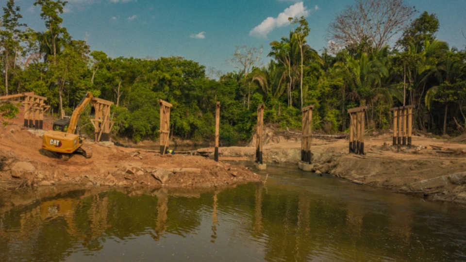 Saiba como está o andamento da obra da nova ponte sobre o Rio São Domingos em Jaru, RO