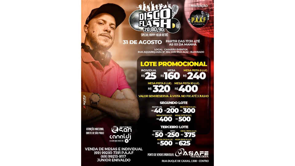 Disco Flash 3ª Edição: Especial Happy Hour Fim de Tarde