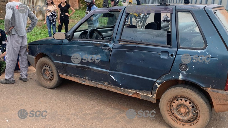 URGENTE: Motociclista fica ferido após colisão no bairro Lagoa em Porto Velho; veja o vídeo 