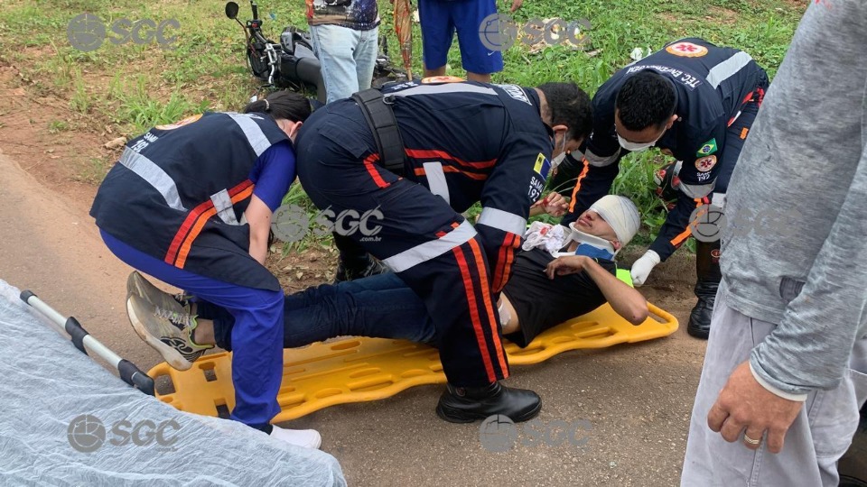 URGENTE: Motociclista fica ferido após colisão no bairro Lagoa em Porto Velho; veja o vídeo 