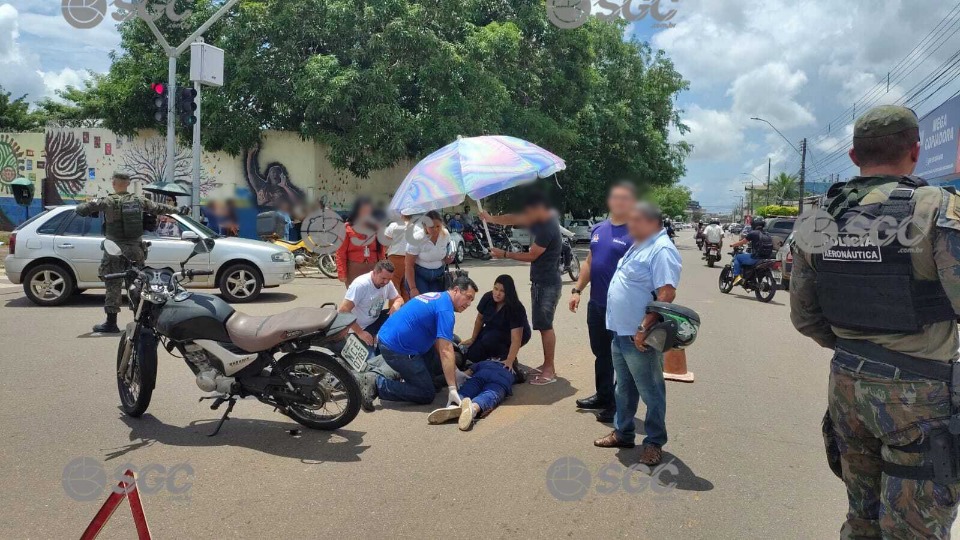 Criança fica gravemente ferida após carro avançar sinal vermelho em Porto Velho